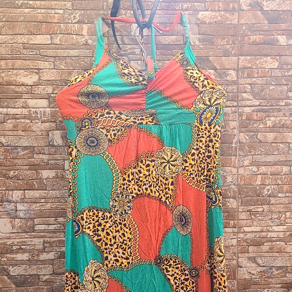 Colorful Chain Print Maxi Dress
